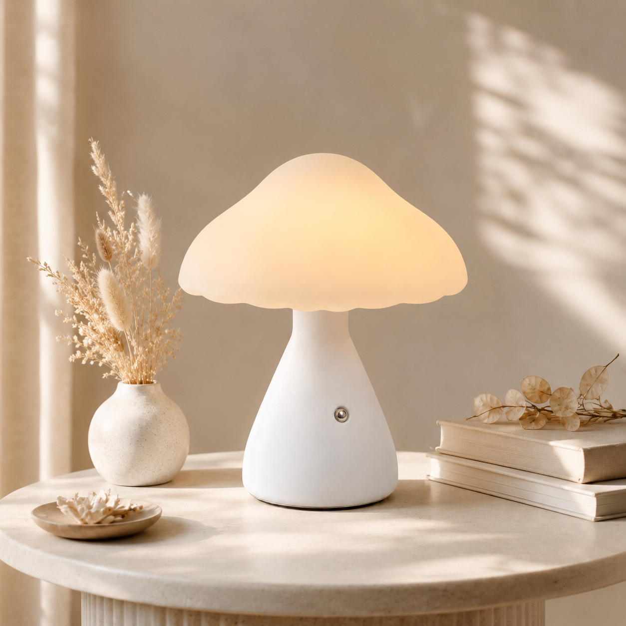 Rechargeable LED Mushroom Desk & Table Lamp – Cordless Touch Control Dimmable Ambient Night Light with Type-C USB Charging for Bedroom & Home Decor - Image 3