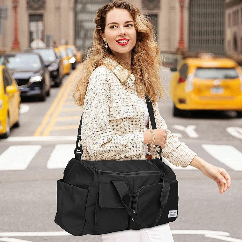 Fashionable Large Capacity Travel & Gym Bag - Black - Image 3