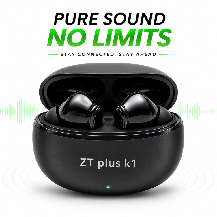 ZT Plus K1 True Wireless Stereo Earbuds – Bluetooth 5.3 TWS with Bluetrum Chipset, 300mAh Charging Case & 30H Total Playtime