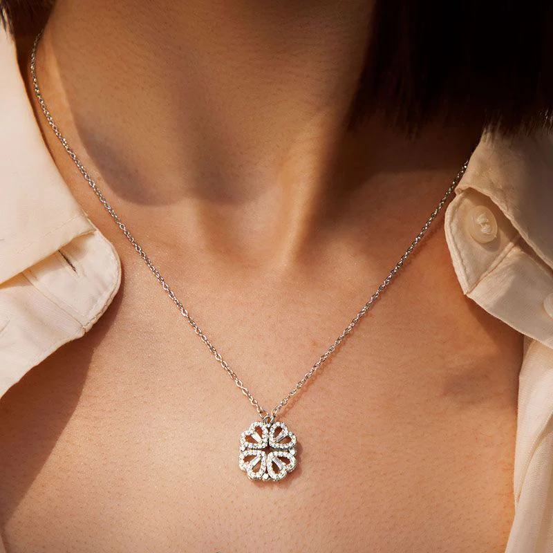 Love Heart Magnetic Pendant Chain Necklace - Image 2