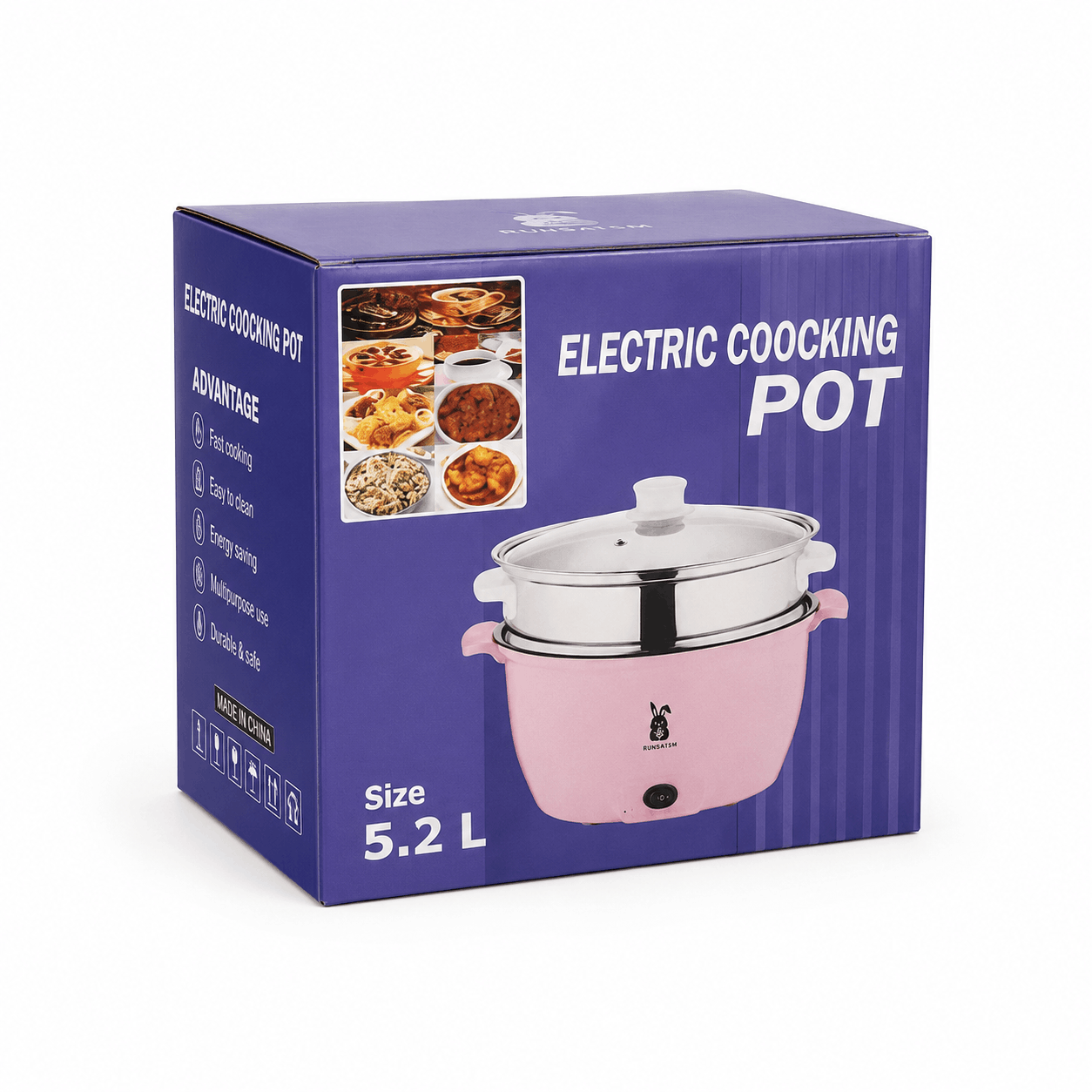 RUNBAISN 5.2L Electric Multi-Cooker & Hot Pot (DBD-13070) - Image 4