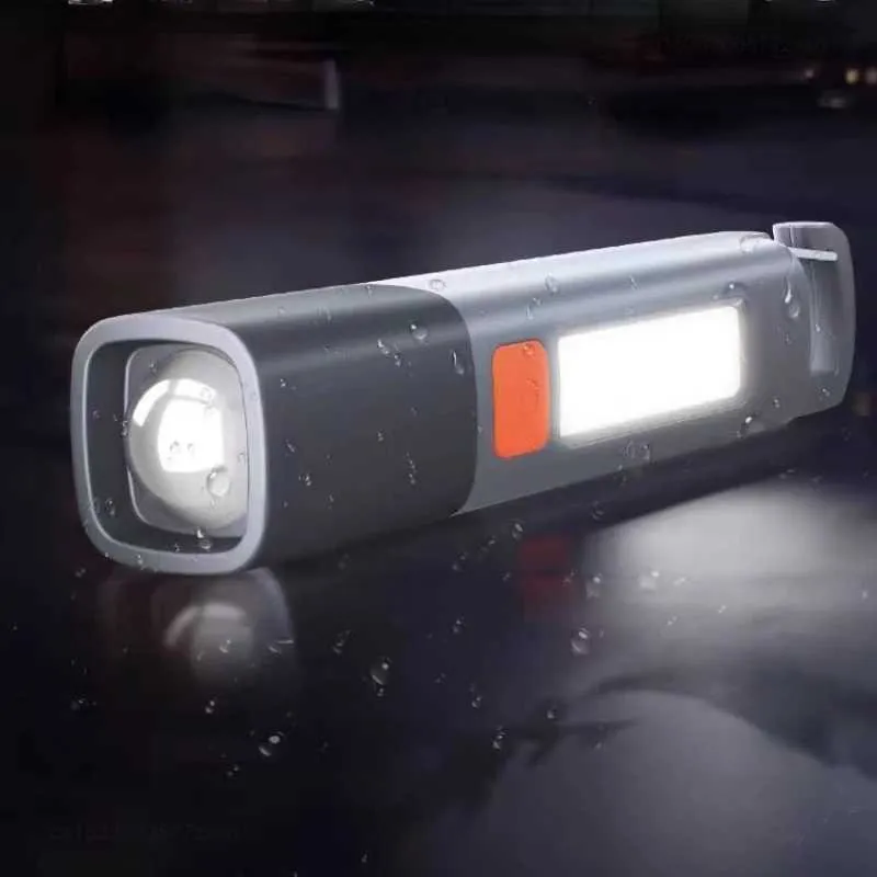 High Power LED Portable COB Zoomable Flashlight – USB Rechargeable Waterproof Mini Torch with Multi-Bright Modes, Backup Battery & Adjustable Focus for Outdoor & Emergency - Image 5