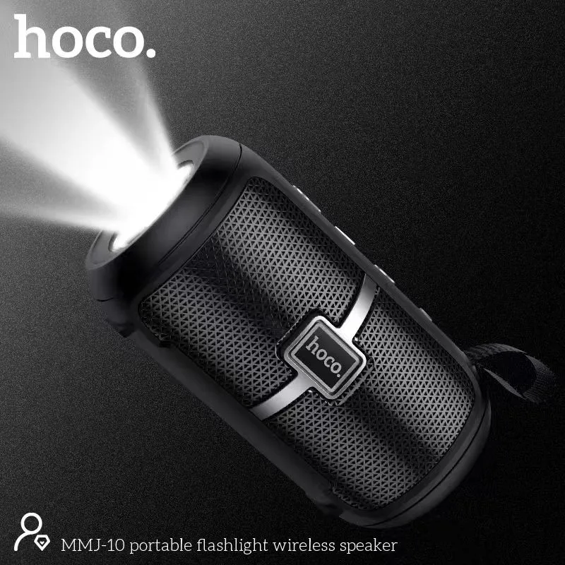 Hoco MMJ10 Portable Flashlight Wireless Bluetooth Speaker – Built-in LED Torch, 1200mAh Battery, TF, USB & FM Radio Support - Image 7