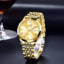 Butter Fly Lock OLEVS 9931G New Exclusive Design Quartz Watch for Men Golden - Image 4
