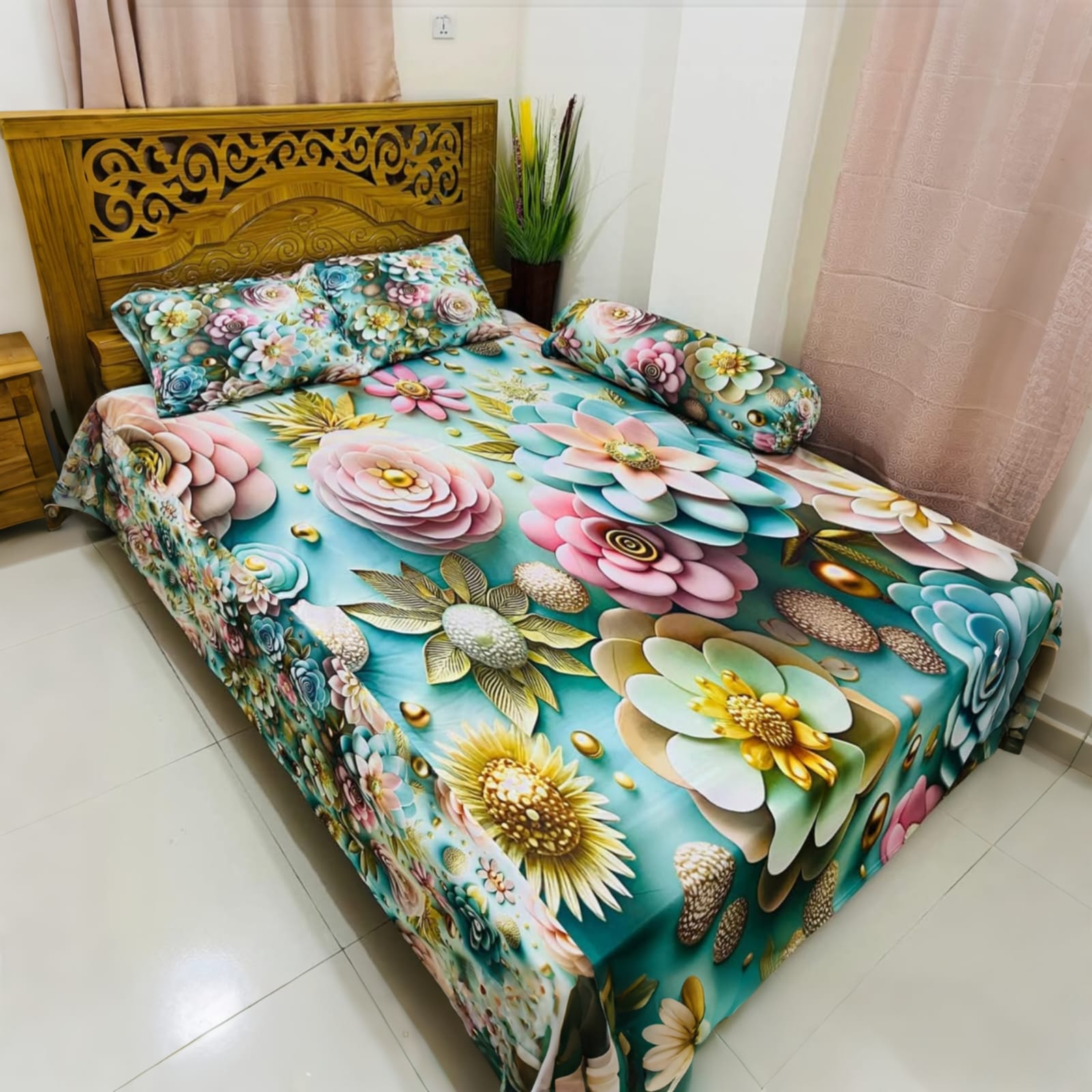 Water Proof China Premium 3D Design Bed Sheet - Image 2