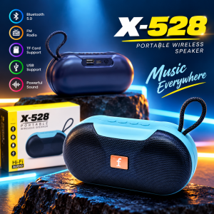 X-528 Portable Wireless Stage Speaker – 3D Stereo Sound, Bluetooth Connectivity, FM Radio Support & Compact Outdoor Design