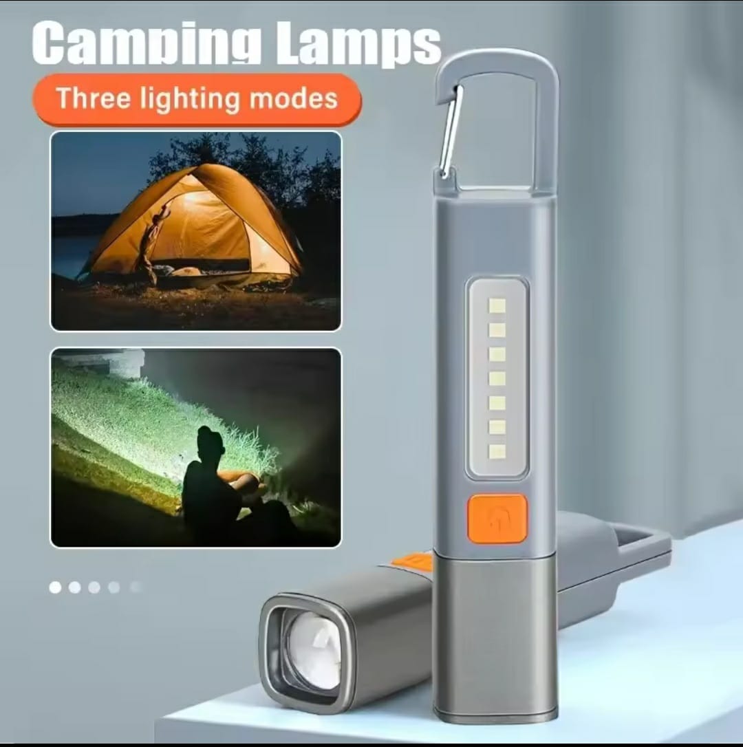 High Power LED Portable COB Zoomable Flashlight – USB Rechargeable Waterproof Mini Torch with Multi-Bright Modes, Backup Battery & Adjustable Focus for Outdoor & Emergency - Image 7