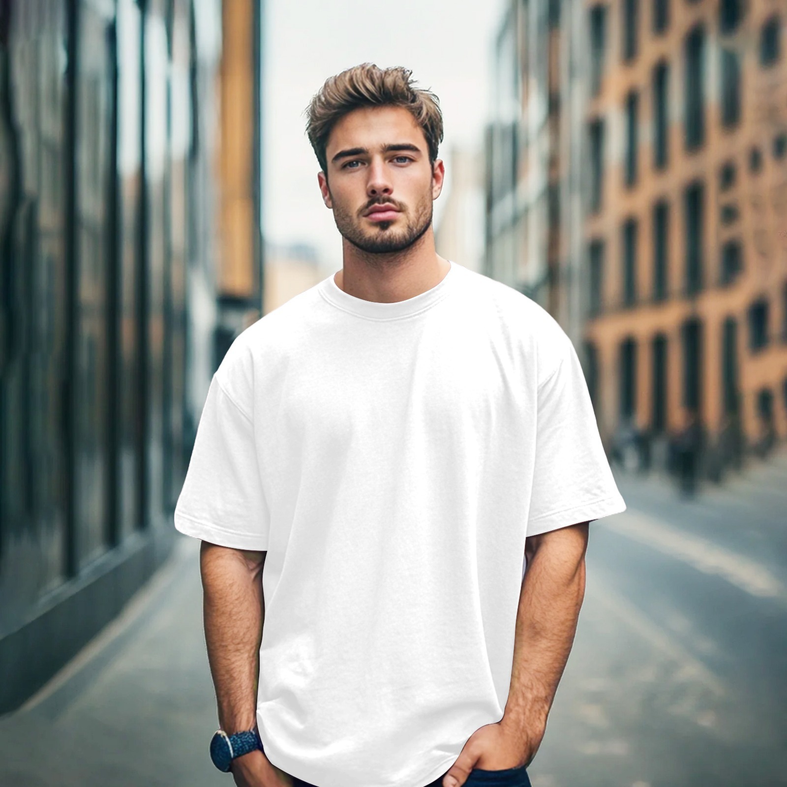 Solid dropshoulder T-shirt