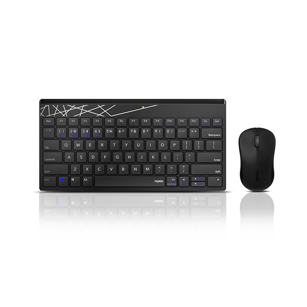 Rapoo 8000S Wireless Keyboard and Mouse Combo (Black) – 2.4GHz Stable Wireless, Spill-Resistant Design, 1000 DPI Optical Mouse, Long Battery Life & 2-Year Warranty - Image 4
