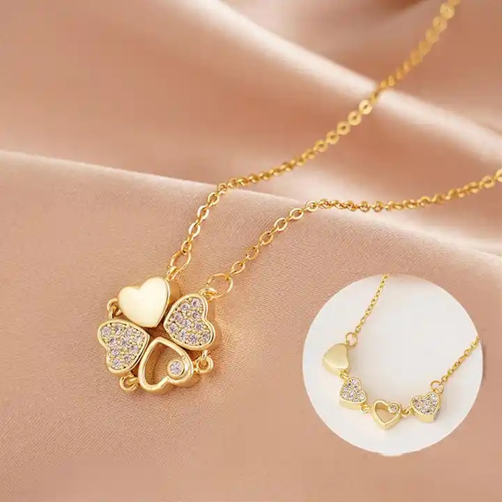 Love Heart Magnetic Pendant Chain Necklace - Image 2