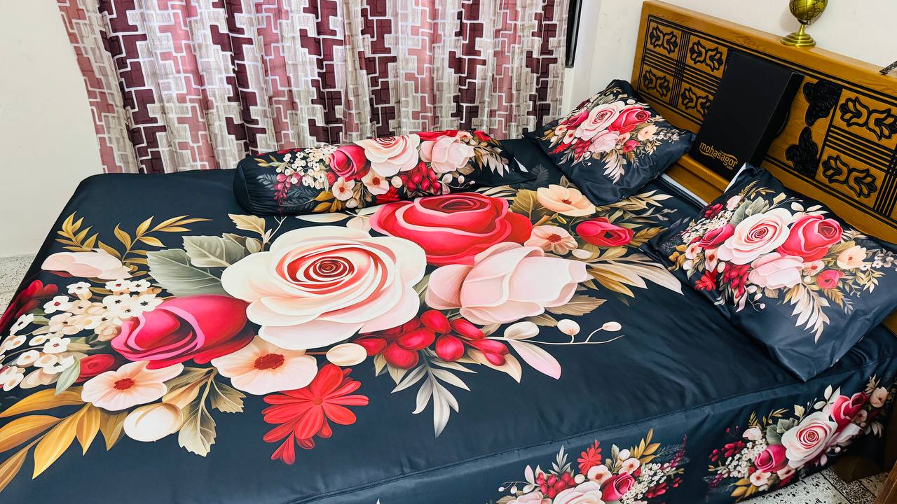 China Premium 3D Design Bed Sheet(red) - Image 2