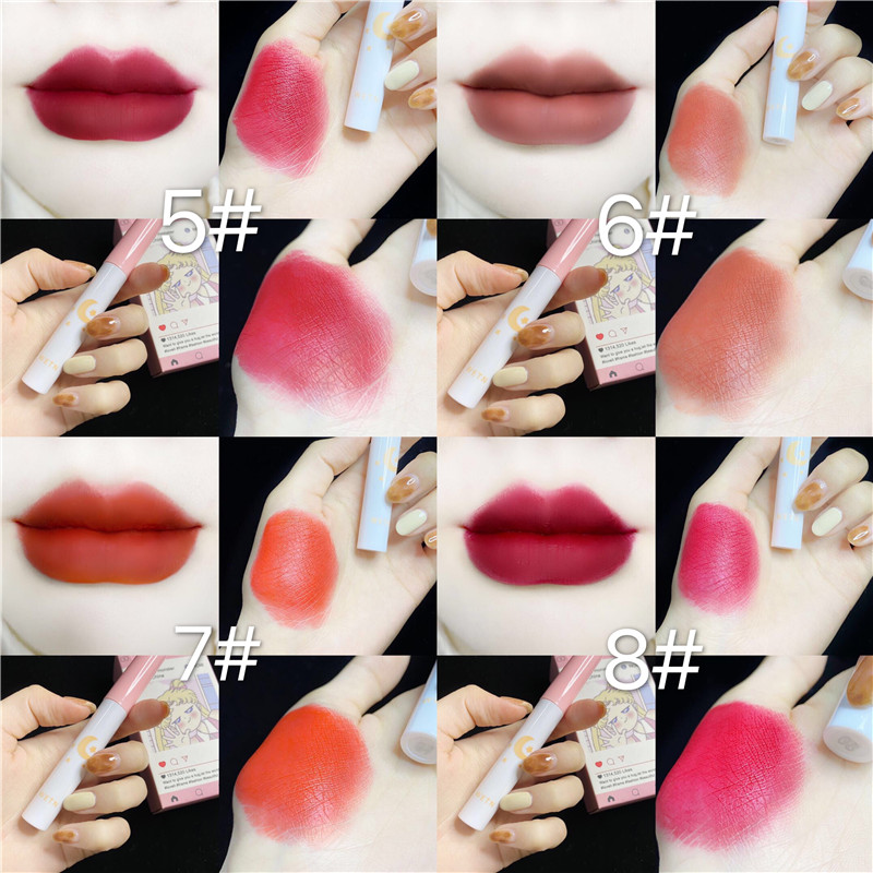 Little monster liquid 8 Pcs/set of Cigarete tube lip glaze set matte white lipstick set- 8 Colours - Image 5