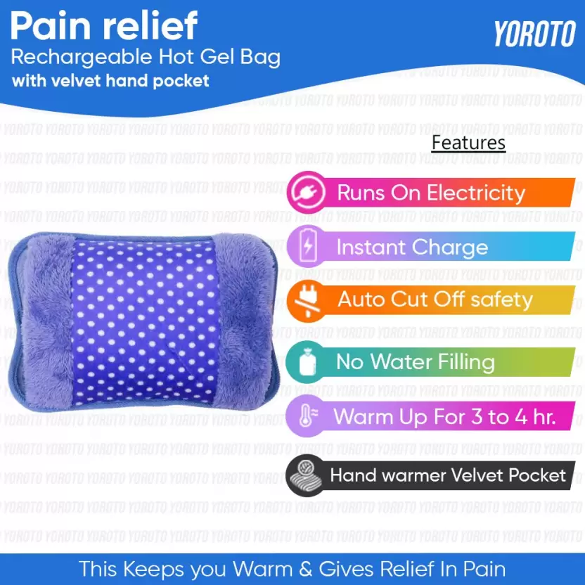 Electric Hot Water Bag Pain Remover - Multicolour - Hot Water Bag - Image 4