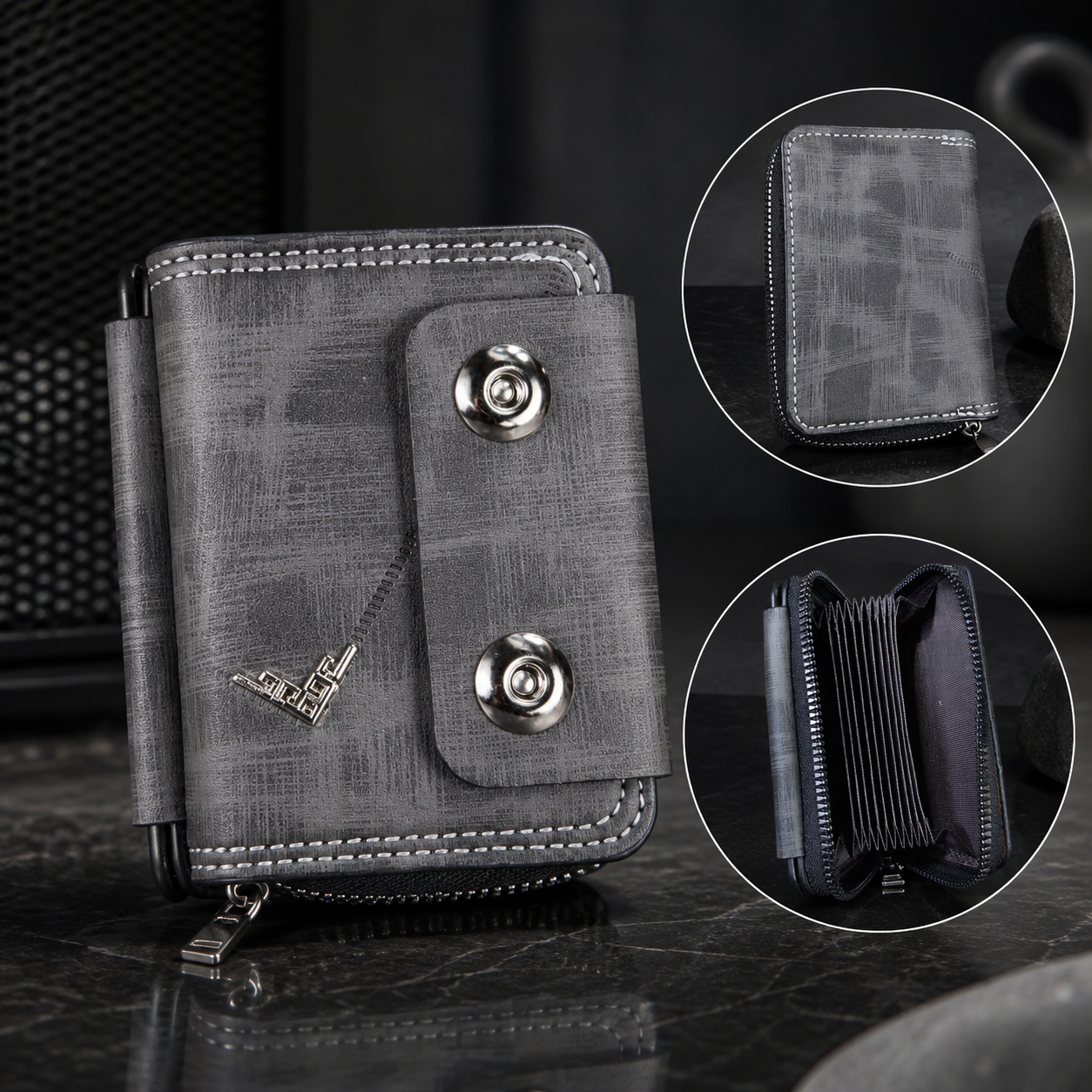 Multi-Compartment Zipper Wallet for Men - Image 4